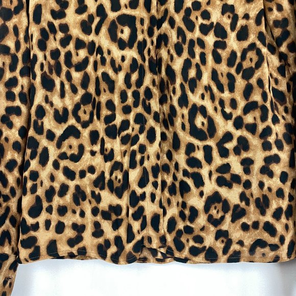 REFORMATION Violet Leopard Print Button Down Top - Picture 7 of 12